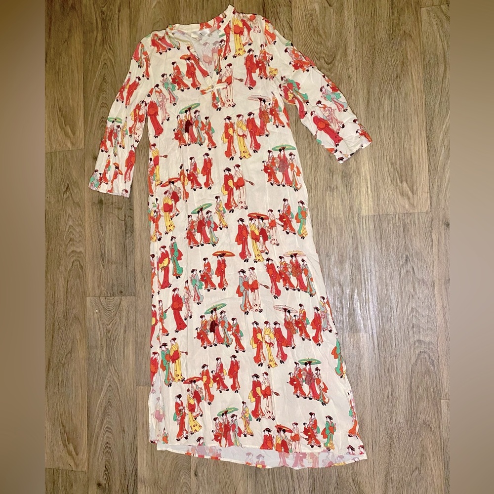 Natori Multicolor Printed Midi Dress
